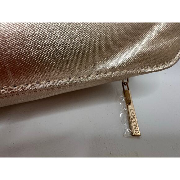 LANCOME Gold Cosmetic Travel Bag Rose Embossed Carry Case Vanity Organizer - #2 - Picture 9 of 12